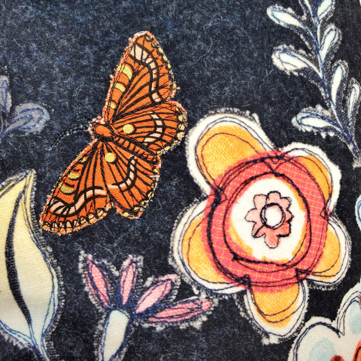 'Floral Garden' Velvet Pillow, 10"x20".