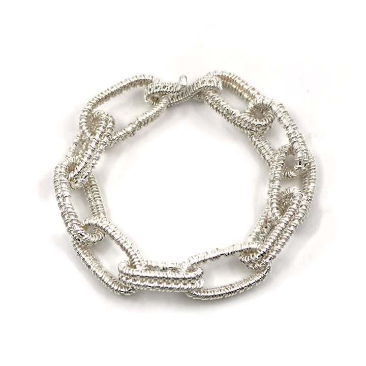 Woven Chain bracelet, hand-woven in sterling silver. 