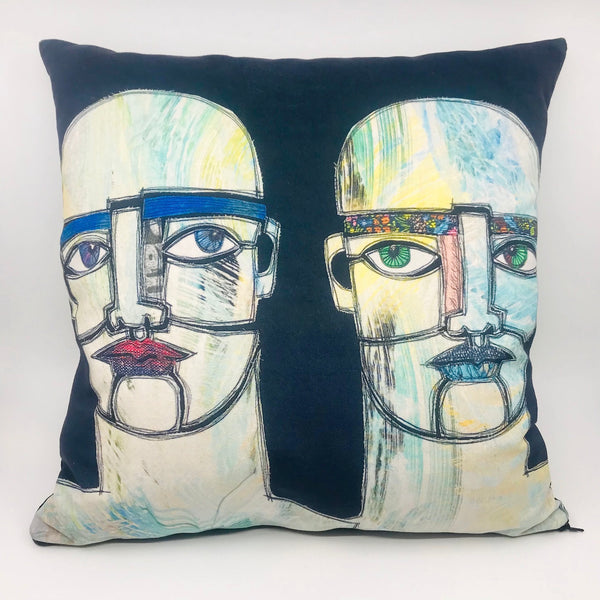 'Dan & Stan' Pillow, 15"x15". 