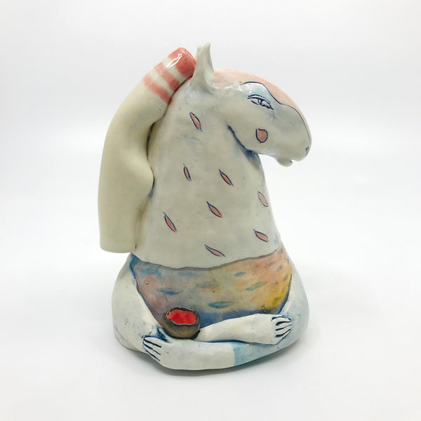 Horse Head, Ceramic Bust by Maria Moldovan