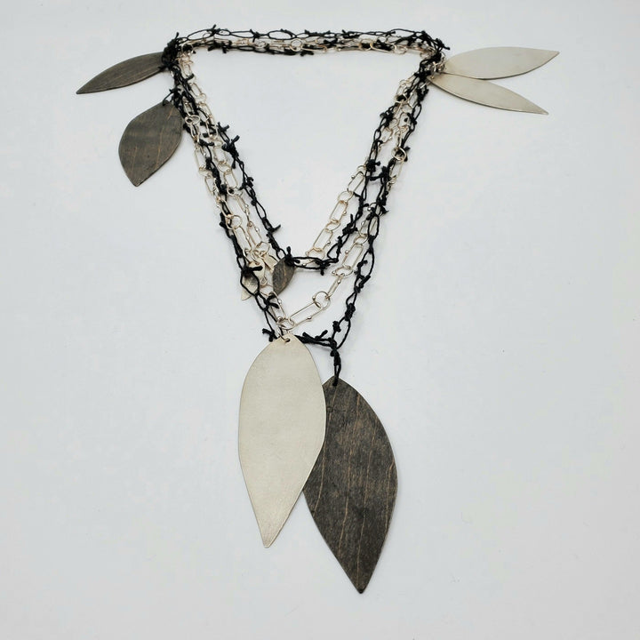Long double black and white necklace for La Pai gallery