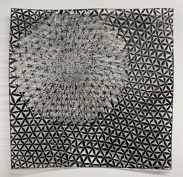 Pattern 2 (petals and bloom), 2022. Wall sculpture made from plasma-cut steel.