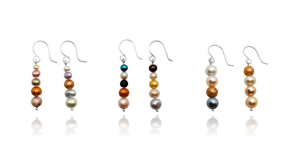 Pink & Purple Freshwater Pearl Earrings by Devon Clark