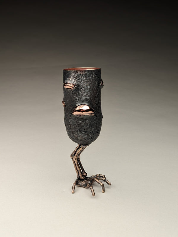 Copper Cup with Bronze Leg by Rayce Min