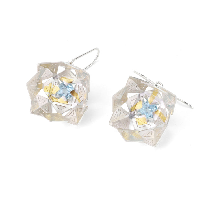 Flora Earrings with blue topaz stones
