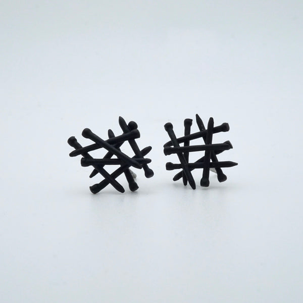 Black Brad Nail Stud Earrings by Brooklyn Soucie