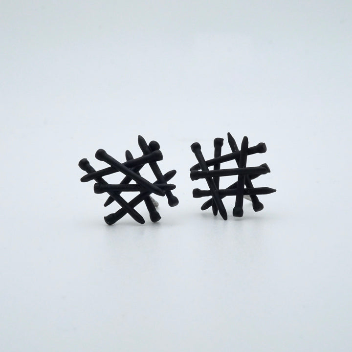 Black Brad Nail Stud Earrings by Brooklyn Soucie