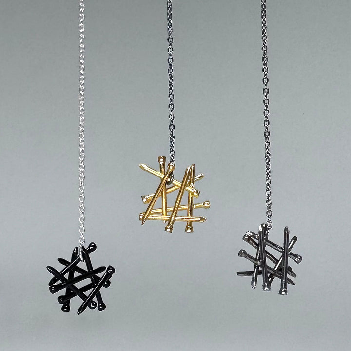 Hanging Brad Nail Drop Earrings by Brooklyn Soucie