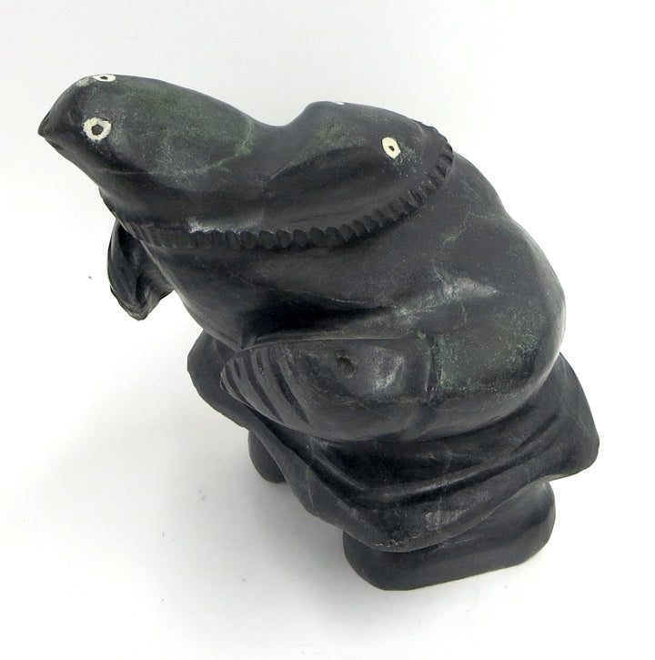 Shaman  - A dramatically mysterious figure carved from black serpentine stone with inlaid eyes.