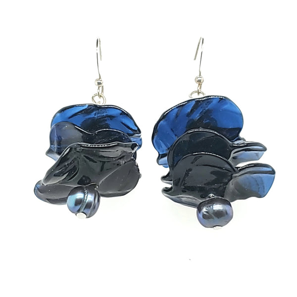 Flameworked Glass Flower Earrings by Melanie Davies Persia