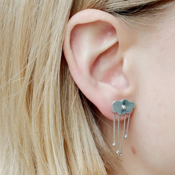 Nuages - sterling silver stud earrings.
