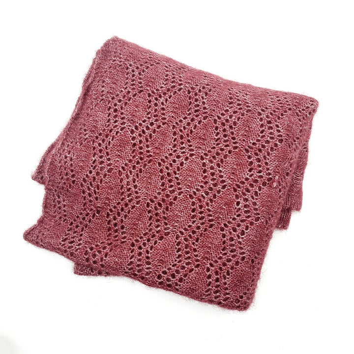 Ruby Legacy Shawl made from 50% Qiviut (ox underbelly fur) and 50% silk. 
