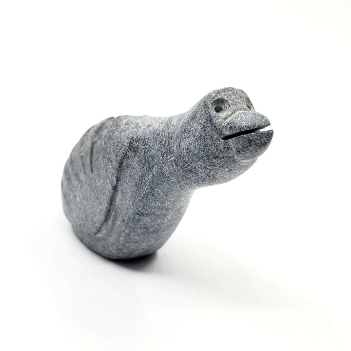 Ptarmigan, small stone carving by Amos Irkok. 