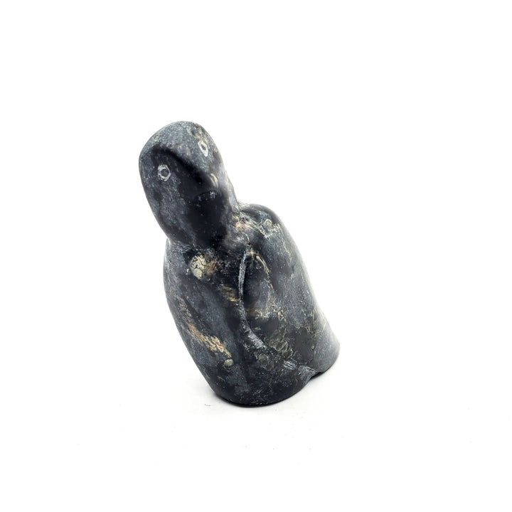 Bird, small stone carving by Mary Kungatook from Pangnirtung, Nunavut.