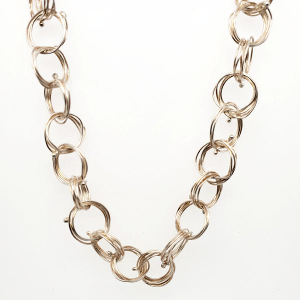 Sterling silver multi-wire chain necklace. 20" long.
