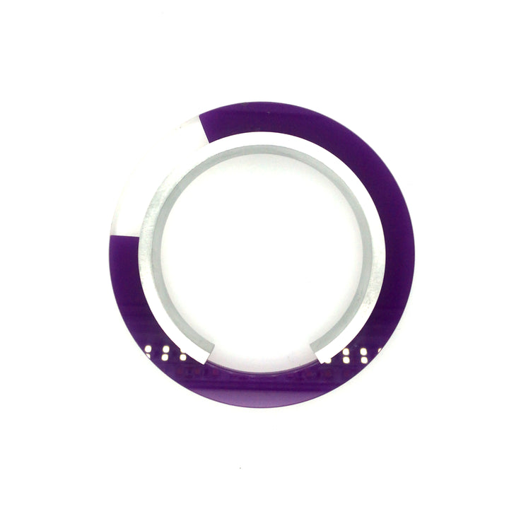 Rotatable purple and clear frosted acrylic bands