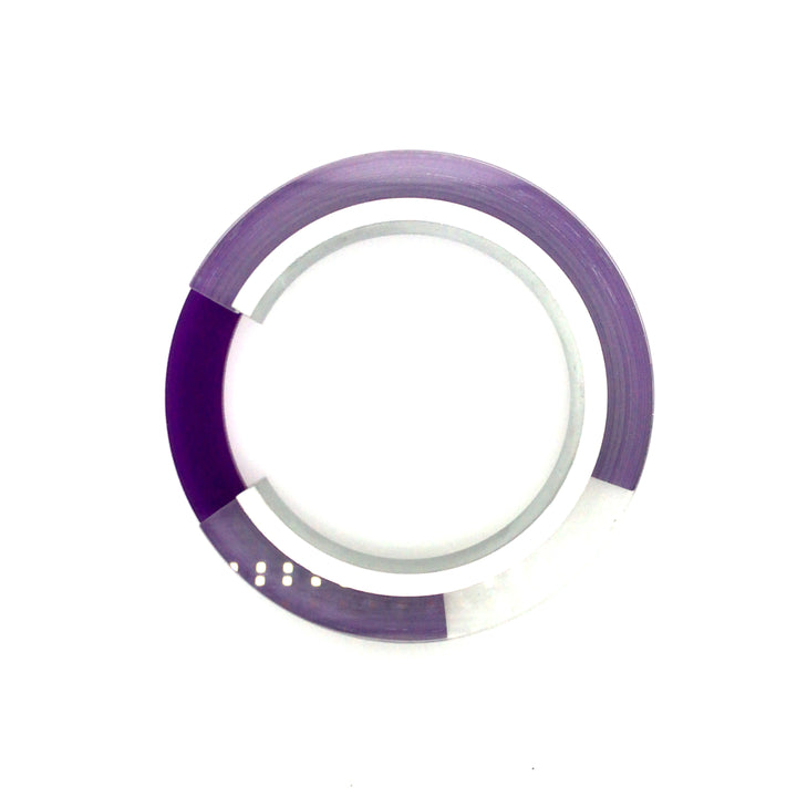 Rotatable purple and clear frosted acrylic bands