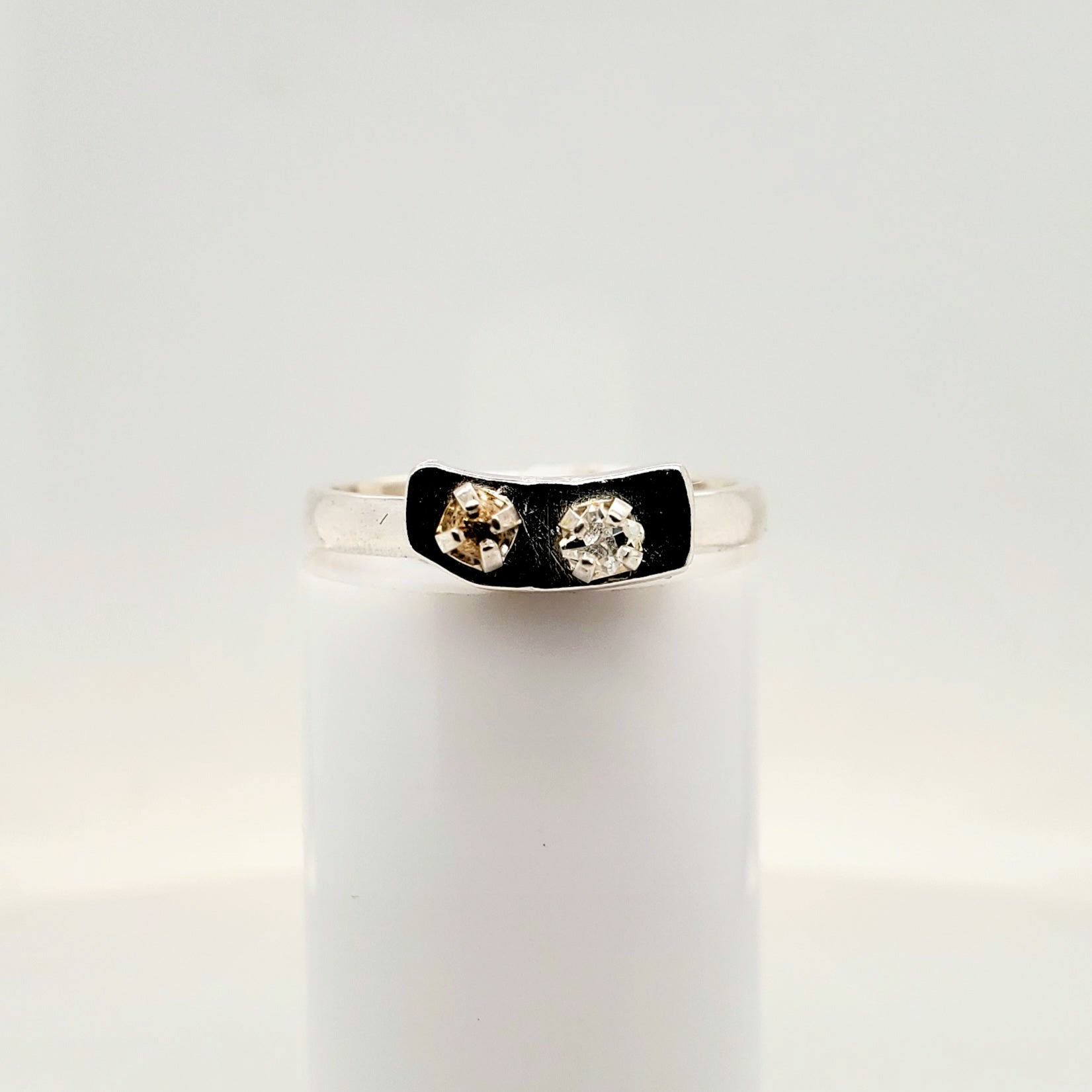 Silver Rings Devon Chunk Slice Ring with Swarovski Crystals by Devon Clark – L.A. Pai Gallery