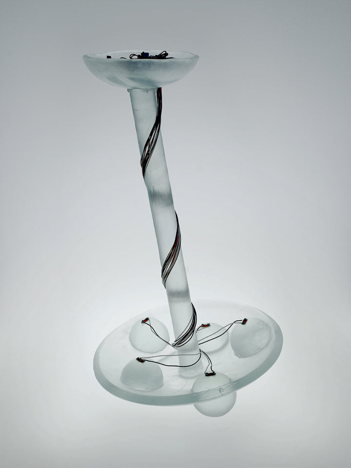 Apparatus for the invention of light  28cm diam x 46cm ht