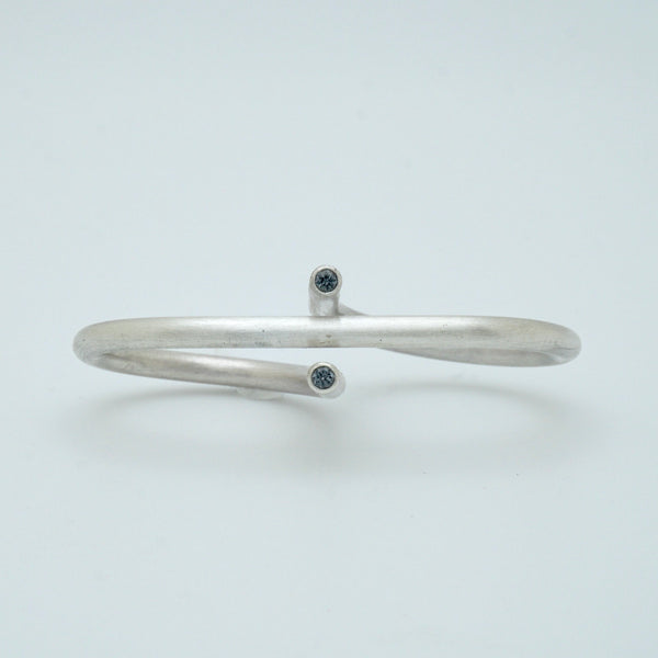 Flow Double Finger Ring with Grey Spinels by Brooklyn Soucie
