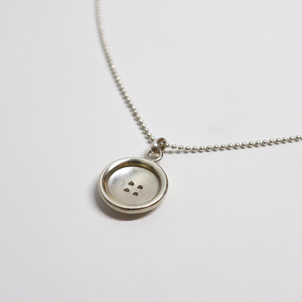 Button Pendant in Sterling Silver by MinSeo Whee