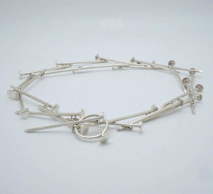 Long Sterling Silver Nail Necklace by Brooklyn Soucie