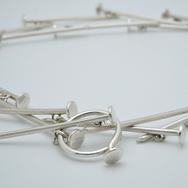 Long Sterling Silver Nail Necklace by Brooklyn Soucie