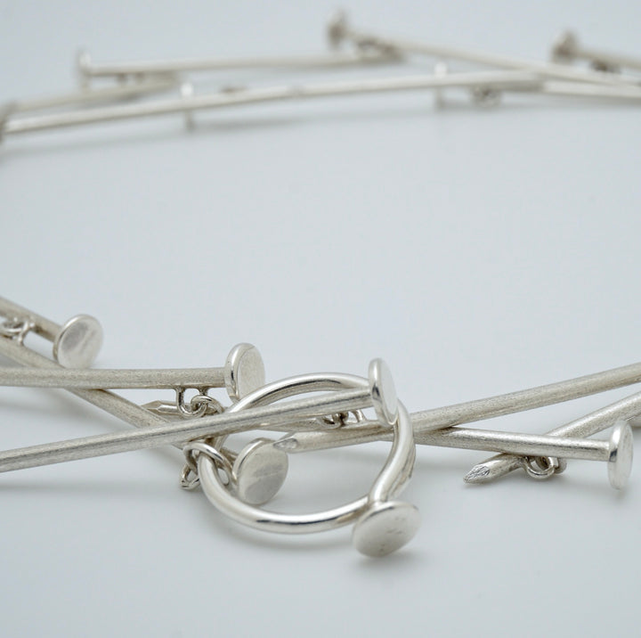 Long Sterling Silver Nail Necklace by Brooklyn Soucie