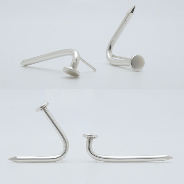 Asymmetrical Sterling Nail Studs by Brooklyn Soucie