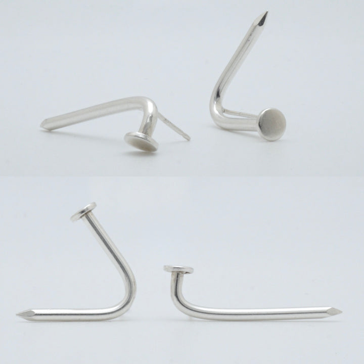 Asymmetrical Sterling Nail Studs by Brooklyn Soucie