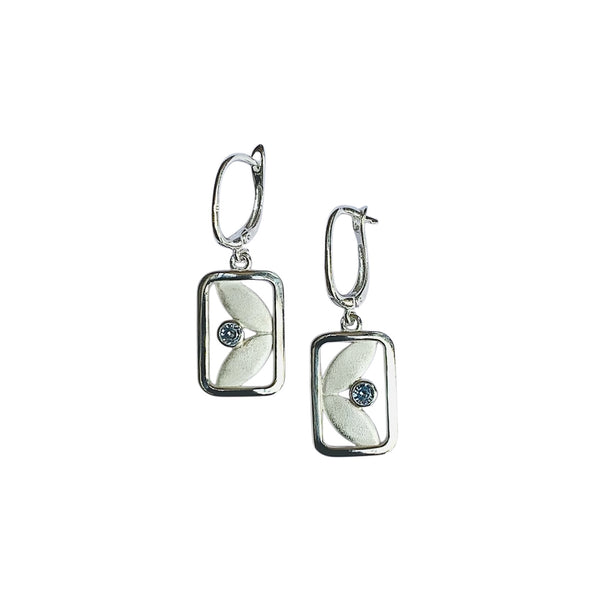 Petal Earrings With Sky Blue Spinels by Tomoe Akiba