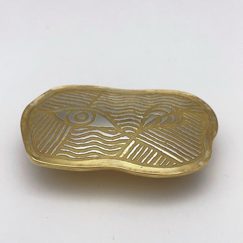 Etched Sterling and Gold Plated Pin by Andrew Goss