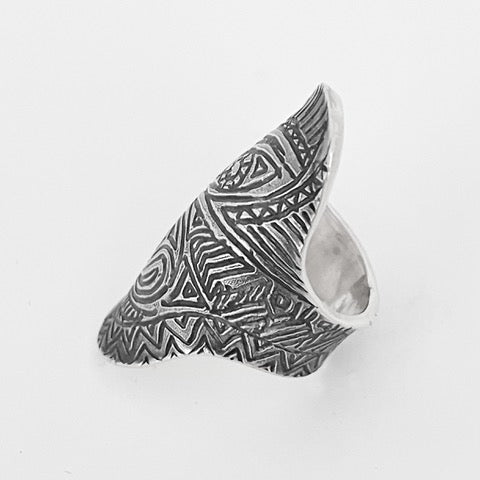 Etched Sterling Ring #1A and Framed Etching Print by Andrew Goss