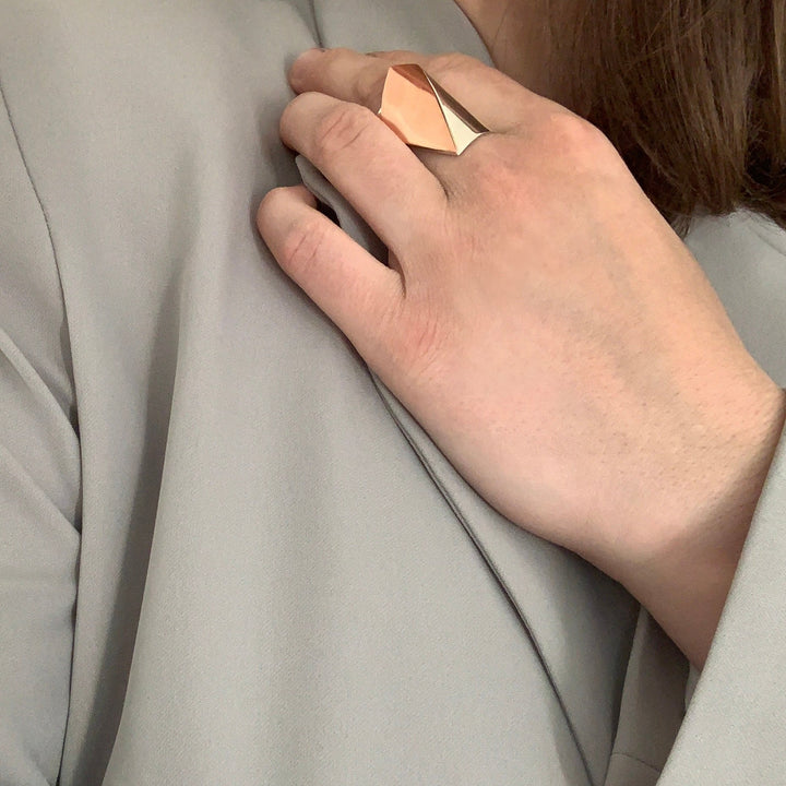 ASY Copper and Silver Adjustable Ring by Claudine Moncion