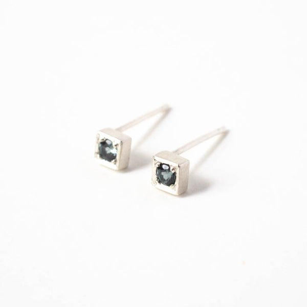 Grey Spinel Cube Studs by Berkeley Brown