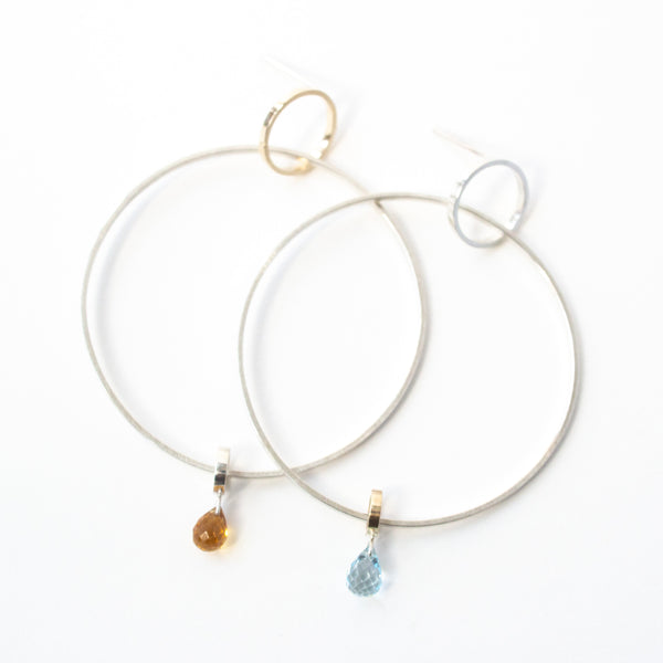 Sunny Break Hoops with Citrine and Topaz by Berkeley Brown