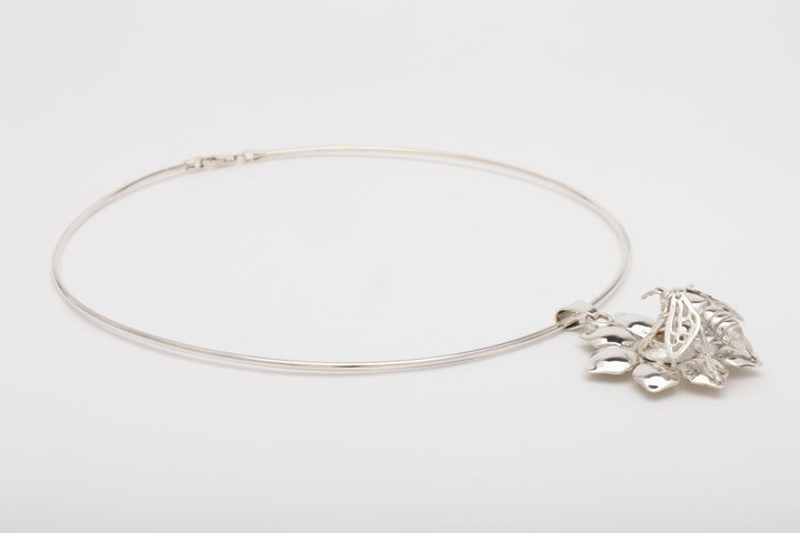 The Bee and Its Eternal Flower, Sterling and Citrine Pendant by David Gomez - full view