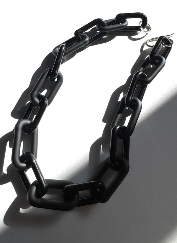Black Glass Chain Necklace by Minori Takagi