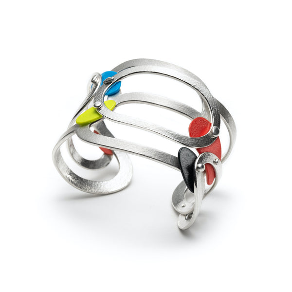 Bracelet "H", Recycled Plastic and Sterling Bracelet by Claude Larivée