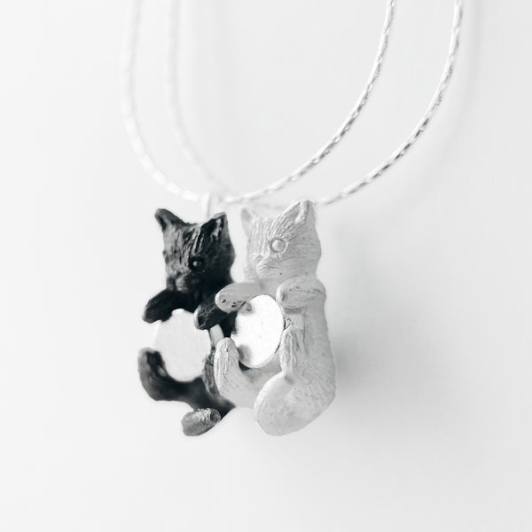 Black & White Cat Cuddles Pendants by Melody Juthamongkol