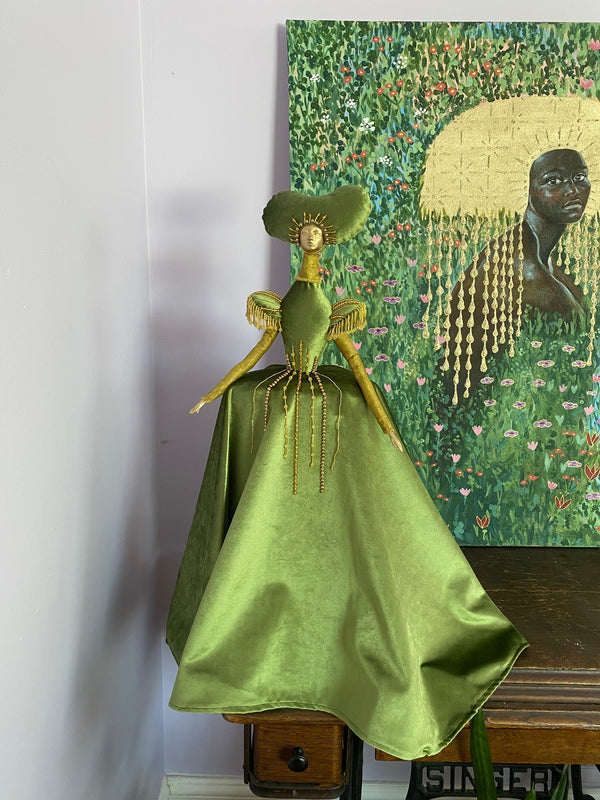 Sculptural Doll in Green by Charlotte Sigurdson