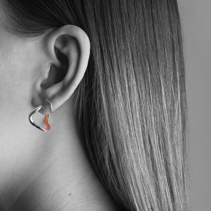 Copper and Silver Hoop Earrings by Claudine Moncion