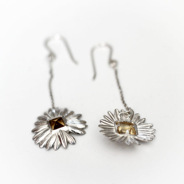 Daisy Chain Dangle Earrings with Citrines by Katherine McHugh