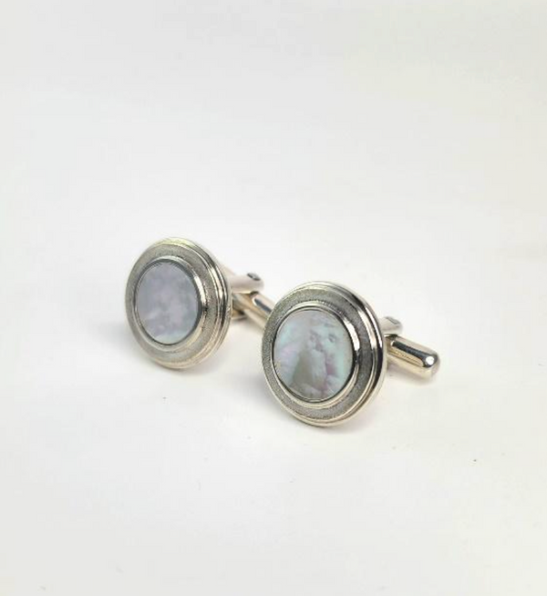 Silver cufflinks with circular design