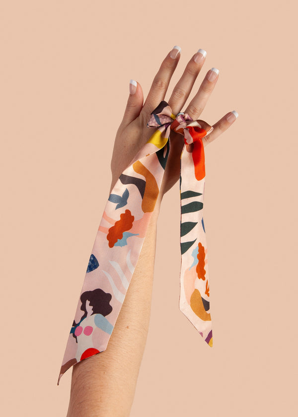 Peach She/Her Silk Twilly Ring Set by Dora Nola