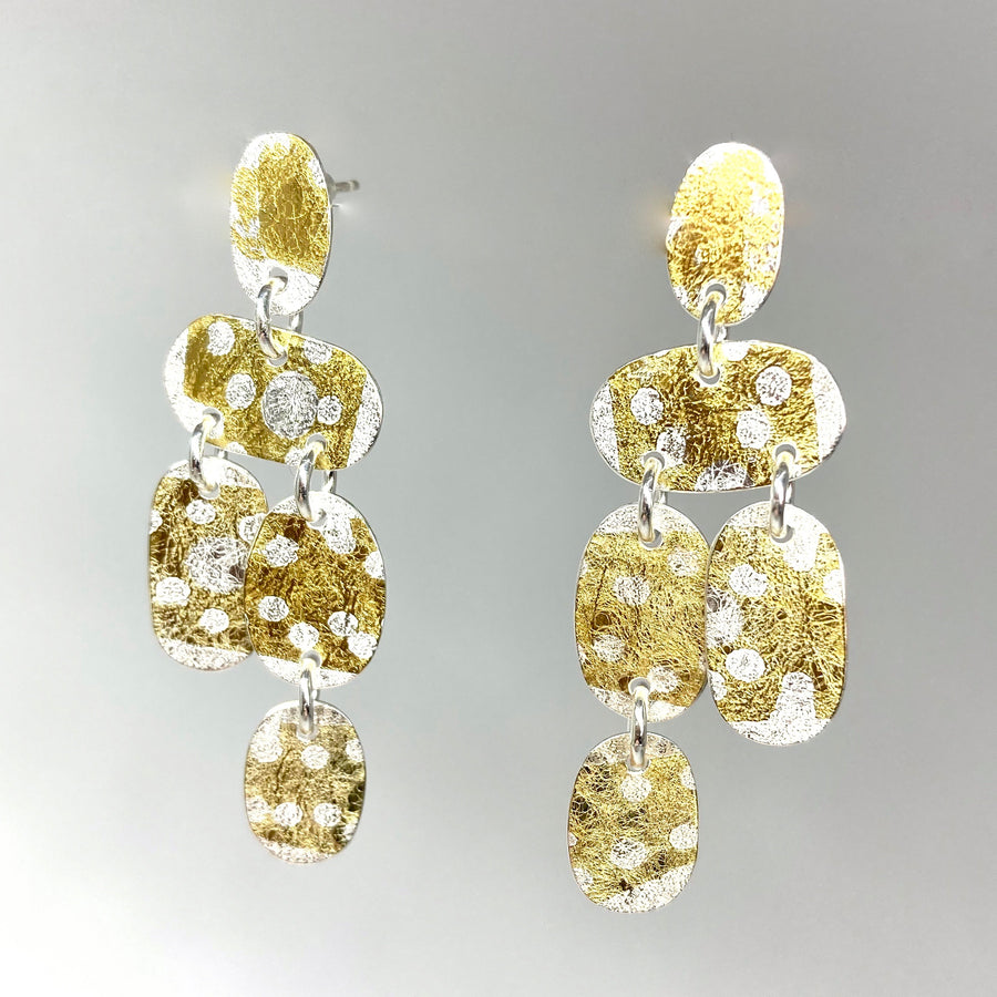 Etched Dangle Earrings with Dots by Karine Rodrigue