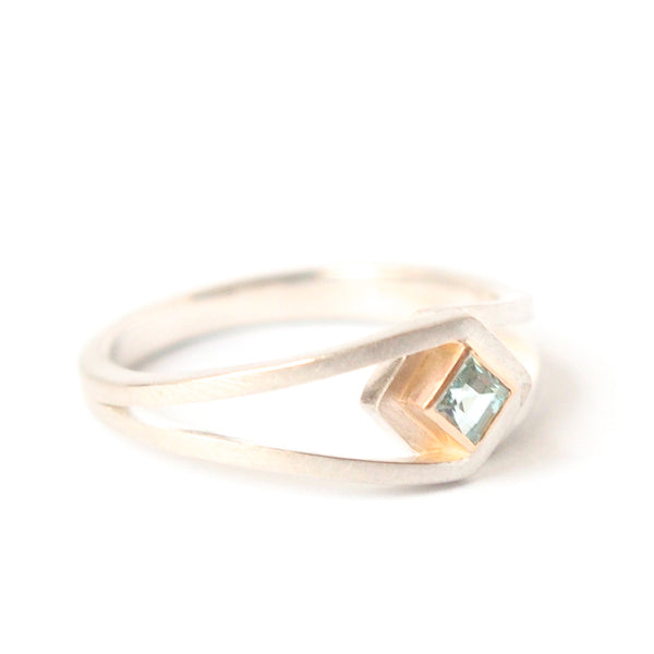 Gold Set Sky Blue Topaz Ring by Berkeley Brown
