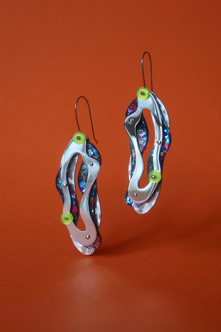 colourful large earrings