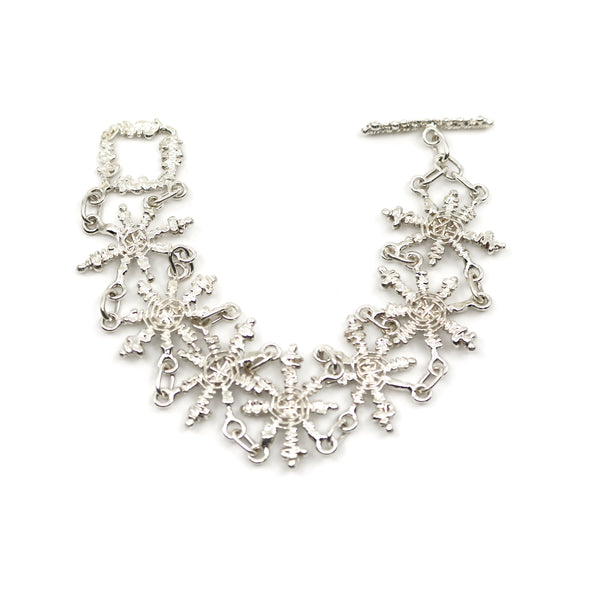 Preserved Snowflake Silver Bracelet by Anthia Barboutsis