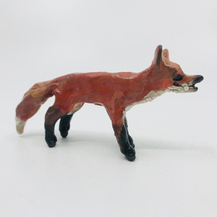 Small standing fox, ceramic sculpture. Approx. 5" long.